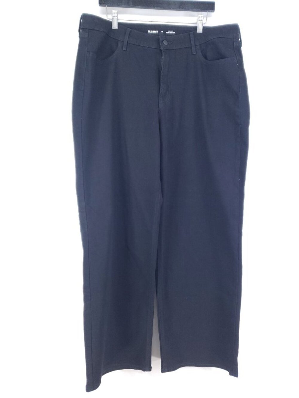 Old Navy Womens Size 18 High-Rise Wow Wide Leg Pants Black Stretch